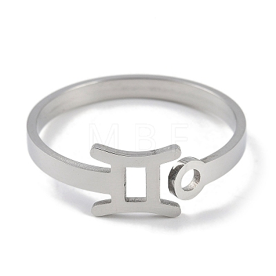 Non-Tarnish Constellations 304 Stainless Steel Open Cuff Ring for Women RJEW-L122-001P-08-1