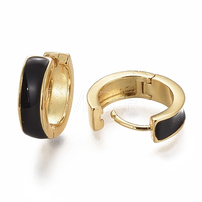 Brass Huggie Hoop Earrings EJEW-F260-05A-G-1