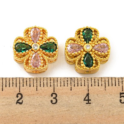 Brass Cubic Zirconia Beads KKB-L215-035G-1