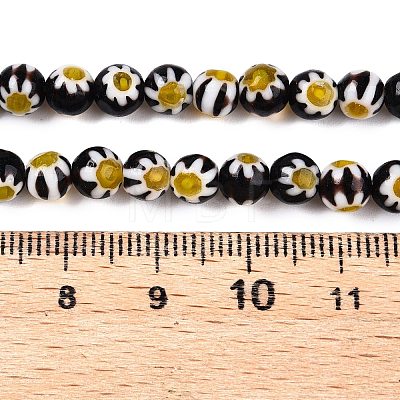 Round Millefiori Glass Beads Strands X-LK-P001-31-1