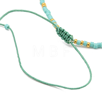 Natural Amazonite & Glass Seed Braided Bead Bracelets HR1333-5-1