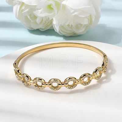 304 Stainless Steel Rhinestone Hinged Bangles for Women BJEW-B168-02C-G-1
