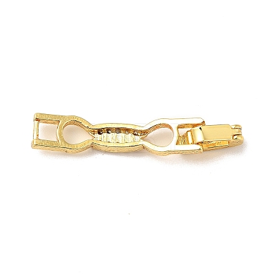 Bowknot Rack Plating Brass Clear Cubic Zirconia Watch Band Clasps ZIRC-H125-19G-1