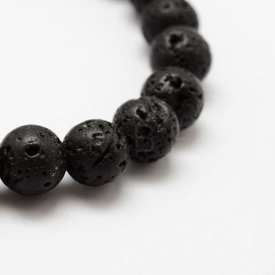 Natural Lava Rock Round Beads Stretch Bracelets BJEW-G550-07-6mm-1