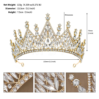 Alloy Rhinestone Crown Hair Bands PW-WG9AC36-01-1