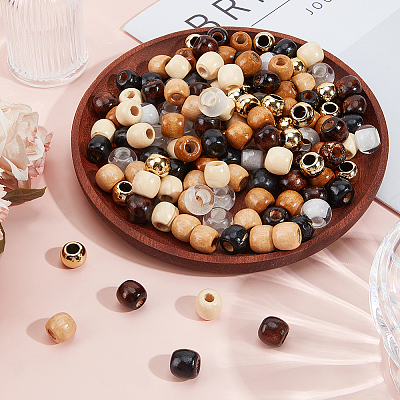 140Pcs 7 Styles Resin & Wood & ABS Plastic European Beads Sets OPDL-ME0001-02-1