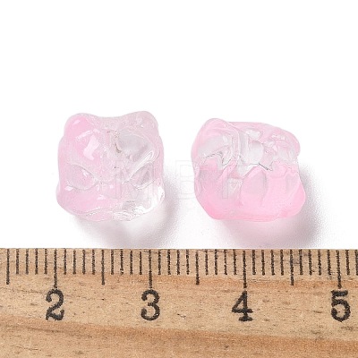 Baking Painted Transparent Glass Beads GLAA-C035-01F-1