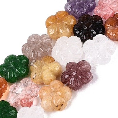 Natural & Synthetic Mixed Stone Carved Beads Strands G-Q608-20-1