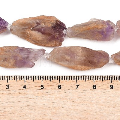 Raw Rough Natural Purple Phantom Quartz Purple Lodolite Quartz Beads Strands G-A305-A02-01-1