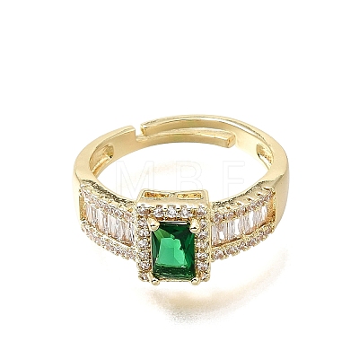 Brass Micro Pave Clear Cubic Zirconia Cuff Open Rings CU-CBA5C10-14G-1