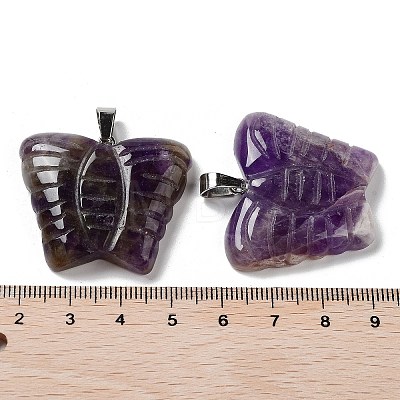 Natural Amethyst Carved Pendants G-B067-01B-1