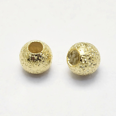 Long-Lasting Plated Brass Textured Beads KK-K193-112G-NF-1