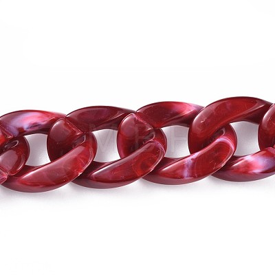 Acrylic Curb Chains AJEW-JB00505-02-1