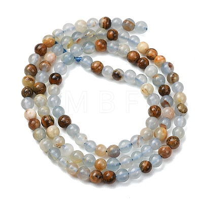 Natural Blue Calcite Beads Strands G-K427-A01-4mm-1