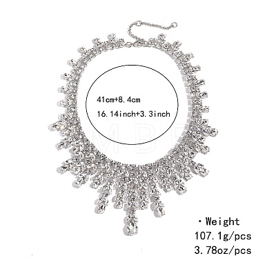Alloy Full Crystal Rhinestone Geometric Bib Necklaces for Women FS-WG56FB9-02-1