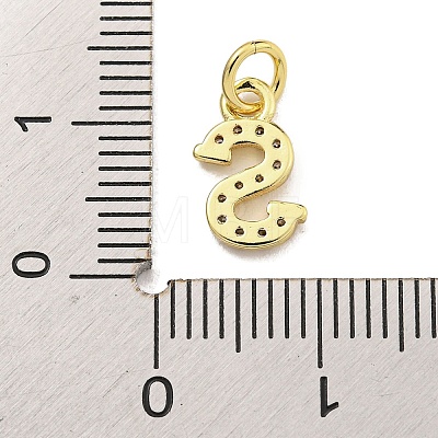 Initial Letter Brass with Cubic Zirconia Charms KK-Q814-26S-G-1