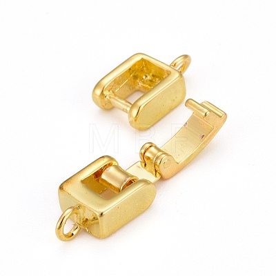 Brass Fold Over Clasps KK-I591-06G-RS-1