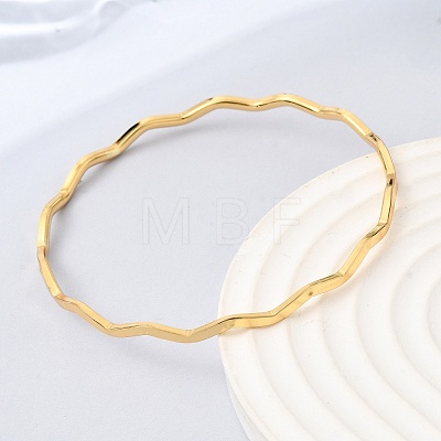 Twisted 304 Stainless Steel Bangles for Women BJEW-D408-04G-1