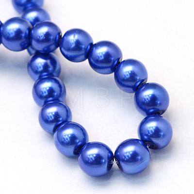 Baking Painted Pearlized Glass Pearl Round Bead Strands HY-Q003-10mm-28-1