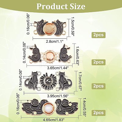  8 Sets 4 Style Alloy Enamel Adjustment Waist Tightener Buckle Buttons FIND-NB0002-69-1