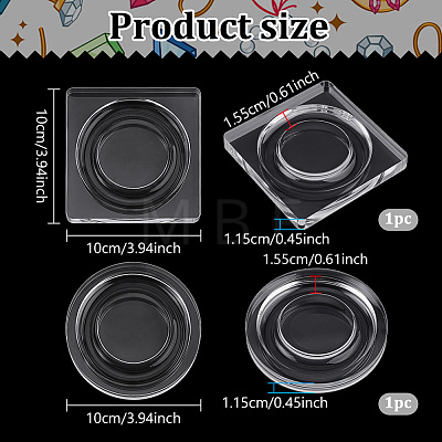 2Pcs 2 Styles Transparent Acrylic Bracelet Display Stands BDIS-BC0001-01-1