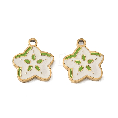 Fruit 304 Stainless Steel Enamel Pendants SA-CBA49D2-11G-05-1