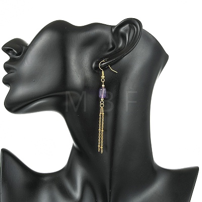 304 Stainless Steel Dangle Tassel Earring for Women EJEW-JE07184-1