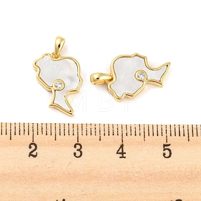 Natural Shell Pendants STER-P051-06G-1