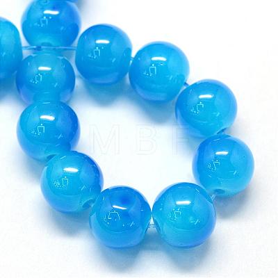 Baking Painted Imitation Jade Glass Round Bead Strands DGLA-Q021-10mm-13-1