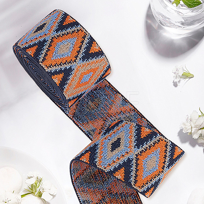 2.5Yards Rhombus Vintage Jacquard Polyester Ribbon OCOR-CY0004-48C-1