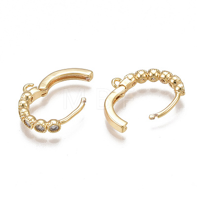 Brass Huggie Hoop Earring Findings X-KK-T038-488G-1