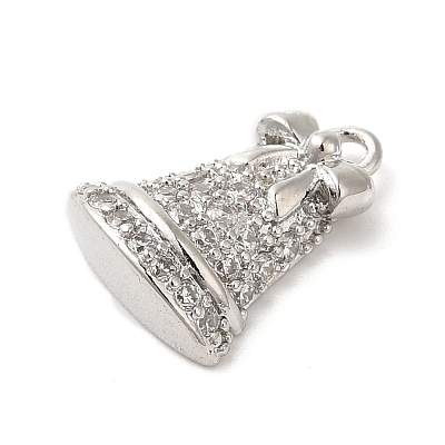 Brass Micro Pave Cubic Zirconia Charms KK-P278-09P-1