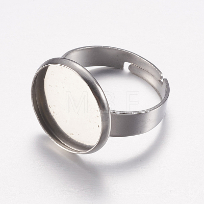 Tarnish Resistant Adjustable 304 Stainless Steel Finger Rings Components LS-A-STAS-F149-18P-D-1