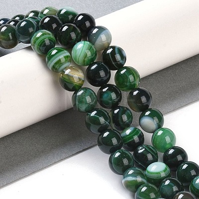 Natural Striped Agate/Banded Agate Beads Strands G-Z060-A01-B27-1