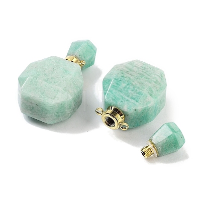 Natural Amazonite Perfume Bottle Pendants G-Q163-10G-01-1