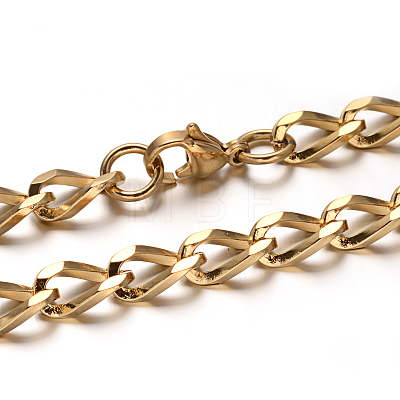 304 Stainless Steel Twisted Chain Bracelets BJEW-M165-03G-1