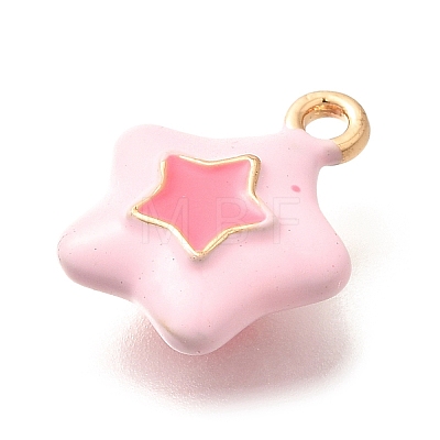 Brass Enamel Charms KK-R212-16G-01-1