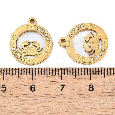 Ocean Theme 304 Stainless Steel & Natural Shell & Rhinestone Pendants SH-CBA72D5-01D-G-1