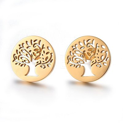 304 Stainless Steel Stud Earrings EJEW-H371-05G-1