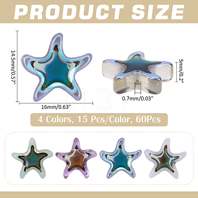 60Pcs 4 Colors Glass Beads GLAA-ME0001-39-1