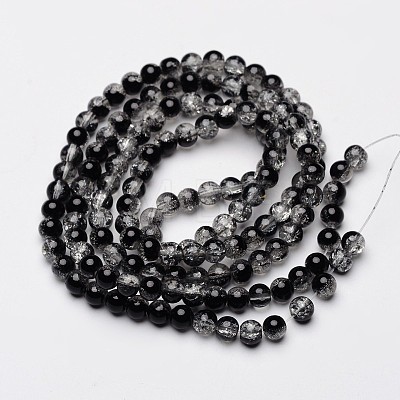 Crackle Glass Beads Strands X-CCG-Q002-6mm-11-1