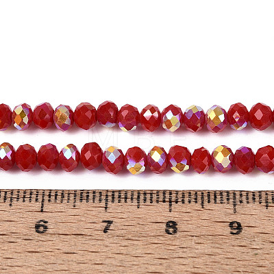 AB Color Plated Opaque Glass Rondelle Beads Strands EGLA-T029-4mm-09G-1