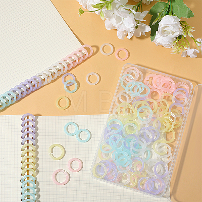 Gorgecraft 150Pcs 5 Colors PP Plastic Loose Leaf Book Binder Hinged Rings KY-GF0001-49-1