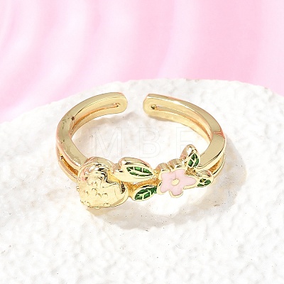 Brass Cuff Open Rings for Women RJEW-C164-05C-G-1
