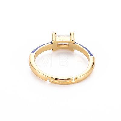Brass Enamel Cuff Rings RJEW-T016-23D-NF-1