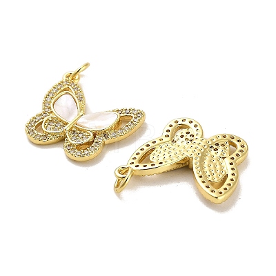 Brass Micro Pave Cubic Zirconia Pendants KK-K365-11A-G-1