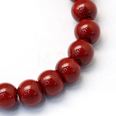 Baking Painted Glass Pearl Round Bead Strands HY-Q003-10mm-35-1