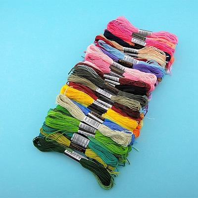 50 Skeins 50 Colors 6-Ply Polycotton Embroidery Floss PW-WG50154-01-1
