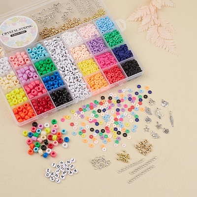 DIY Heishi Beads & Barrel Beads Jewelry Set Making Kits DIY-YW0004-89-1
