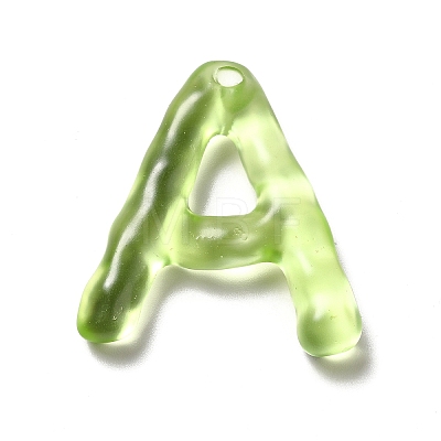 Transparent Resin Alphabet Pendants LS-RESI-C028-02A-1